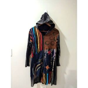 Rising International Boho Hippie Long Zip Up Hoodie Sweatshirt